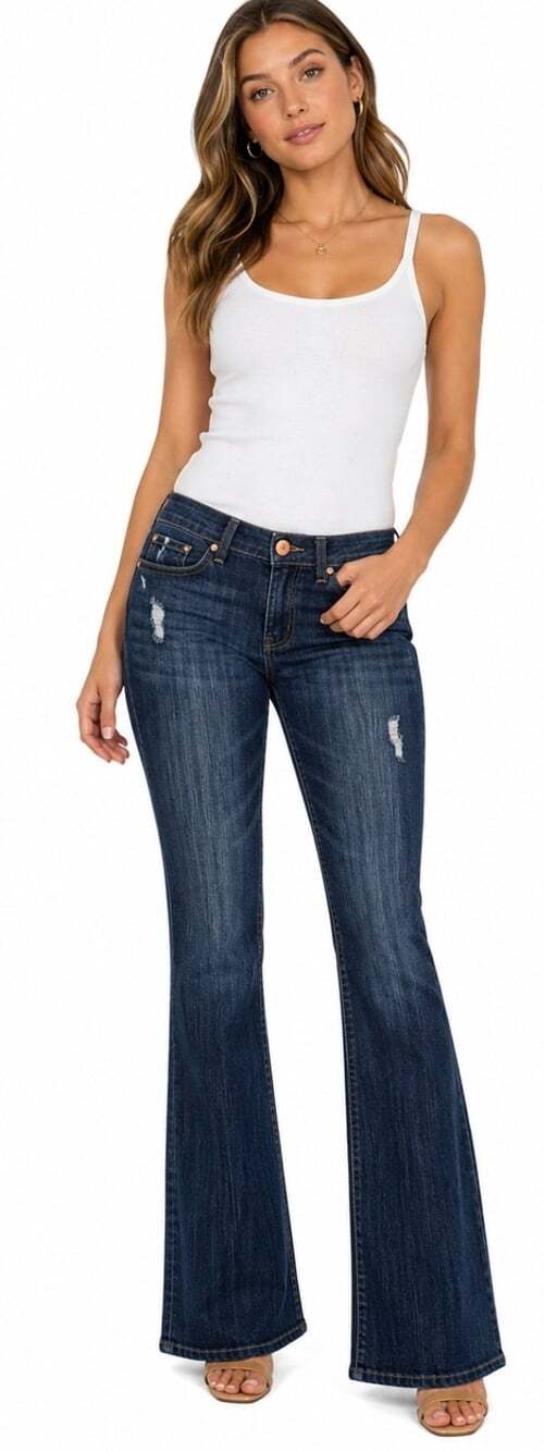 Flying Monkey Blue Jeans Distressed Medium Wash Size 26 NWT New Excellent T20